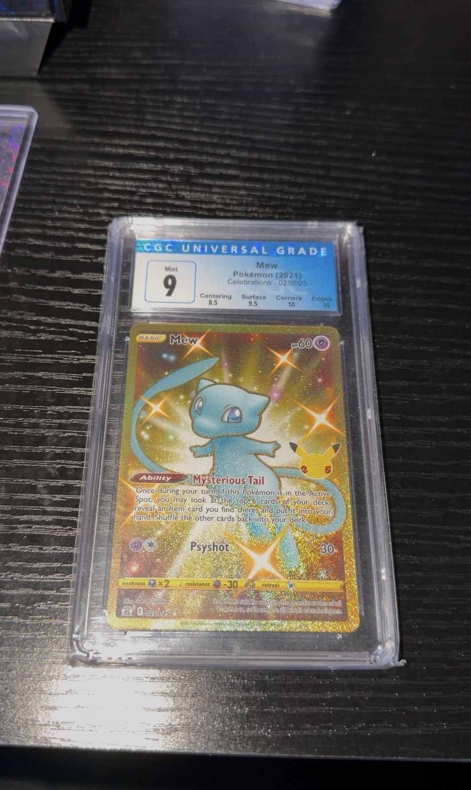 Pokémon Mew CGC 9 Secret Rare Celebrations 025/025 Holo English TCG Card