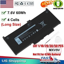   LOT MXV9V Battery For Dell Latitude 5300 5310 7300 7400 5VC2M N2K62 7.6V 60Wh