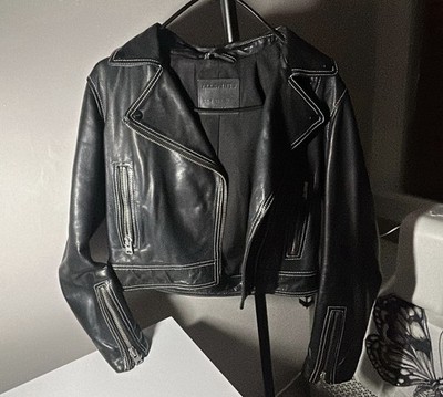 All Saints Ayra Contrast Biker (2022) Women s, All Saints, Black Leather