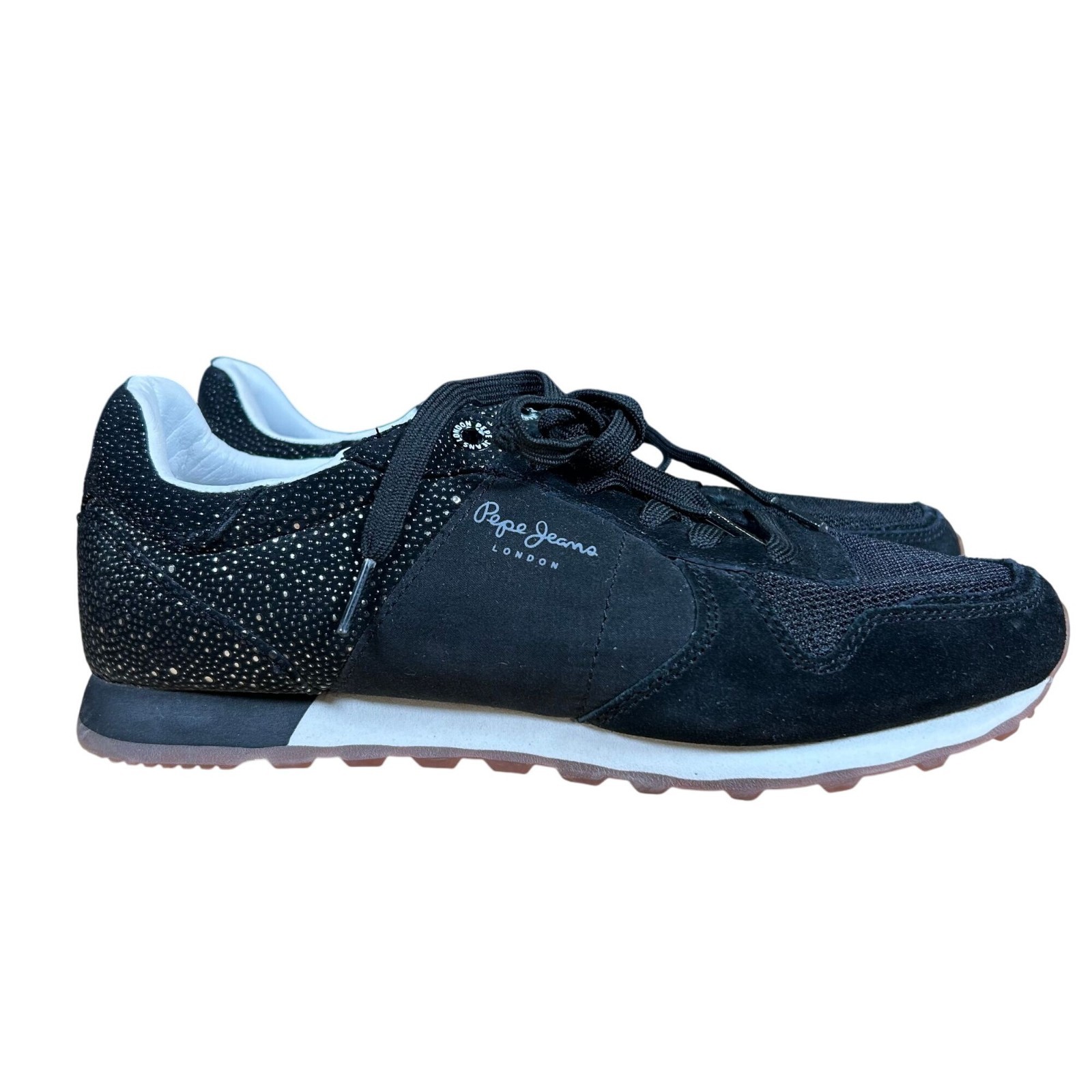 London With Sequin Sneakers Women's Size 8.5 In Black