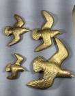 Vintage MCM Gold Chalk Ware Flying Birds Wall Decor Set 4 Seagulls — photo 6
