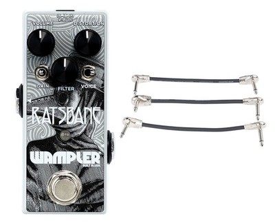 Wampler Ratsbane Distortion Pedal + Gator Patch Cable 3 Pack