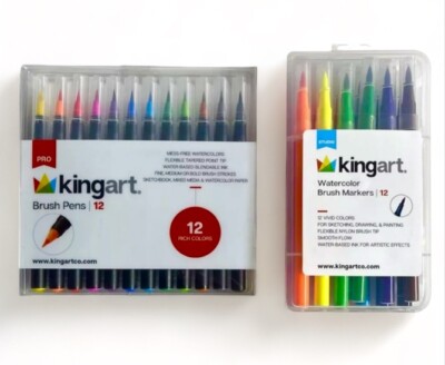 Kingart  Watercolor Brush Markers & Brush Pens Sets