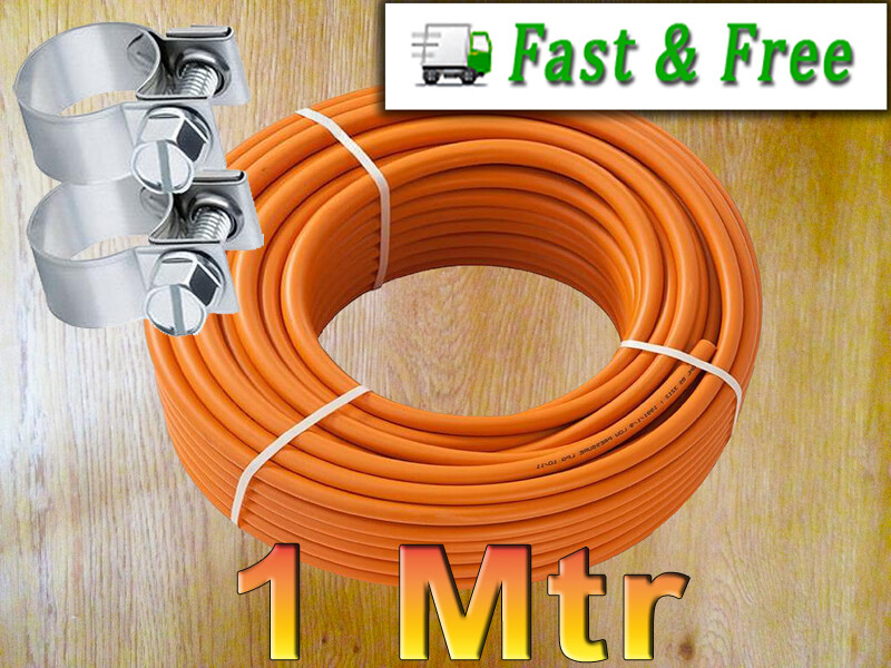 LPG HOSE PIPE 8mm. CALOR GAS ORANGE PROPANE BUTANE BBQ CAMPING CARAVAN