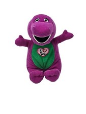 Barney the Purple Dinosaur Plush Singing I Love You Theme 2013 9 Inches Works