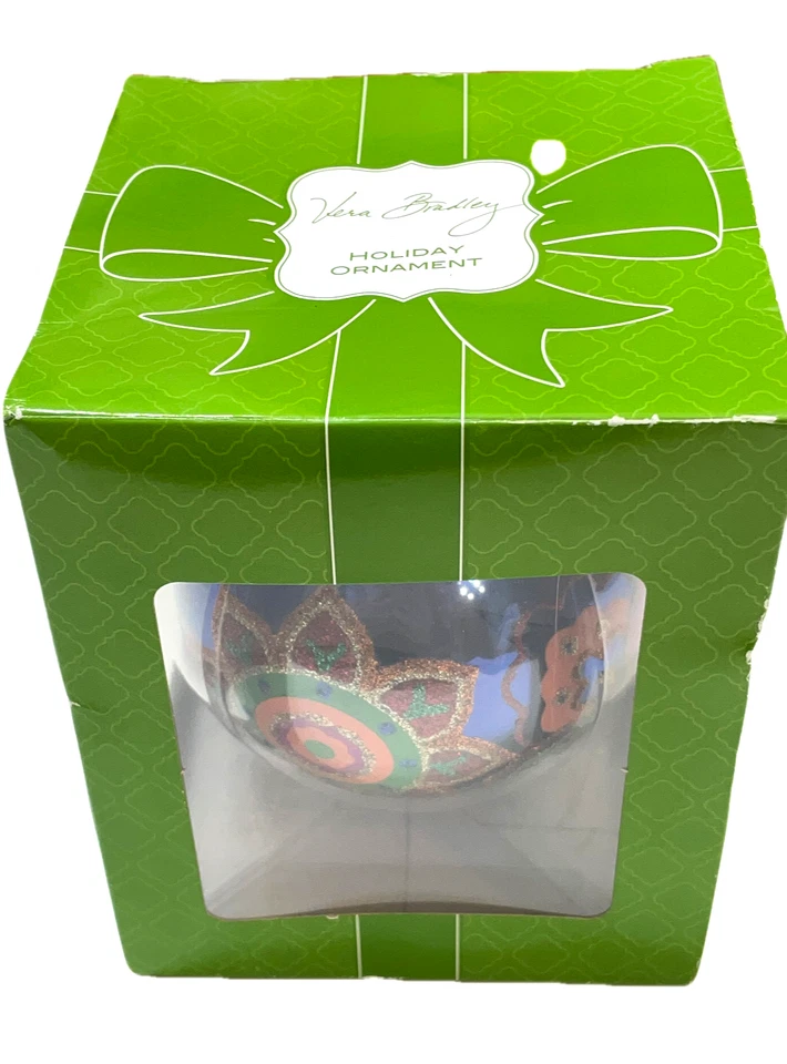 Vera Bradley Paisley Veneciano Árbol de Navidad Adorno Azul Naranja Fechado 2013 Foto 3 de 4