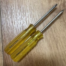 Lot of 2 PDI Made in USA 3/16" x 3" Phillips Head Screwdriver #1 Yellow Handle