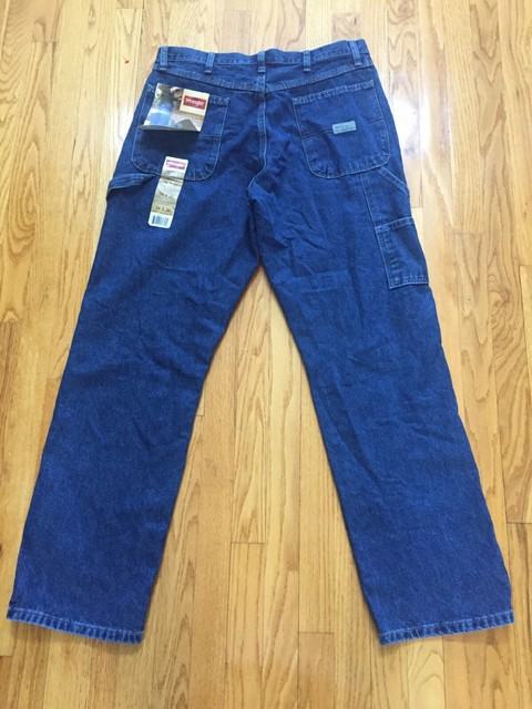 NWT WRANGLER Blue Carpenter Relaxed Denim Jeans 94LSWDV 34 x 32 | eBay