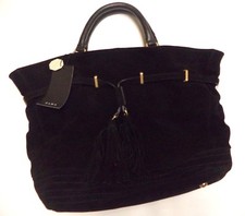 Zara Women's Holdall Black Leather Handbag With Chain Detail Msrp $179