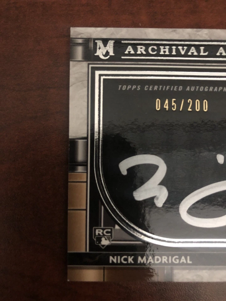 Nick Madrigal 2021 Topps Museum Collection Archival Autograph Rookie /200 - Image 2 of 4