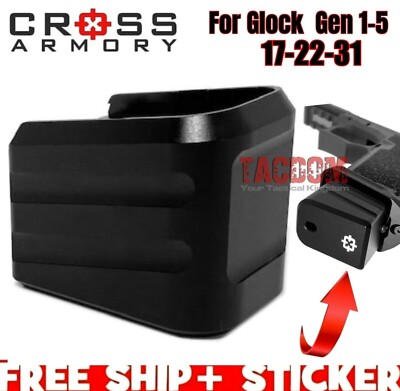 Cross Armory BLACK +0 Grip Extension base Pad plate Magazine for GL0CK 17 22 31