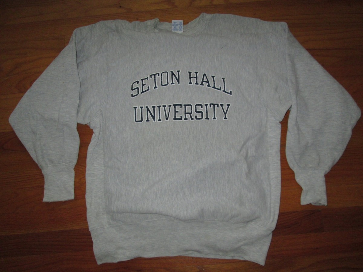 SETON HALL PIRATES Vtg 90s 80s CHAMPION REVERSE WEAVE Sweatshirt L 