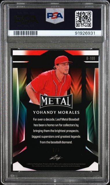 オライリーかるた 激レア 2023 Leaf Metal Sky Crystal 1/1 #B100 YOHANDY MORALES