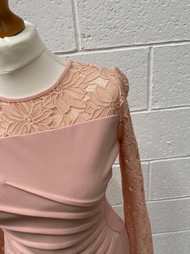 Ivanka Trump Lace Detail Long Sleeve Pink Dress Size 4 1 RLO001 NG - Picture 2 of 8