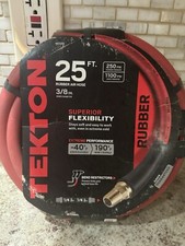 TEKTON 3/8" ID x 25' RUBBER COMPRESSOR AIR Hose 250 PSI FLEXIBLE USA Made 46335