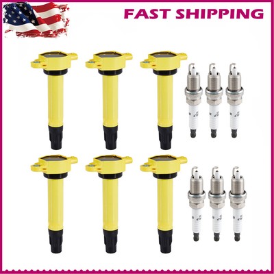 6 Pack Ignition Coils & Spark Plugs For 2006-2010 Dodge Charger 2.7L 3.5L UF502