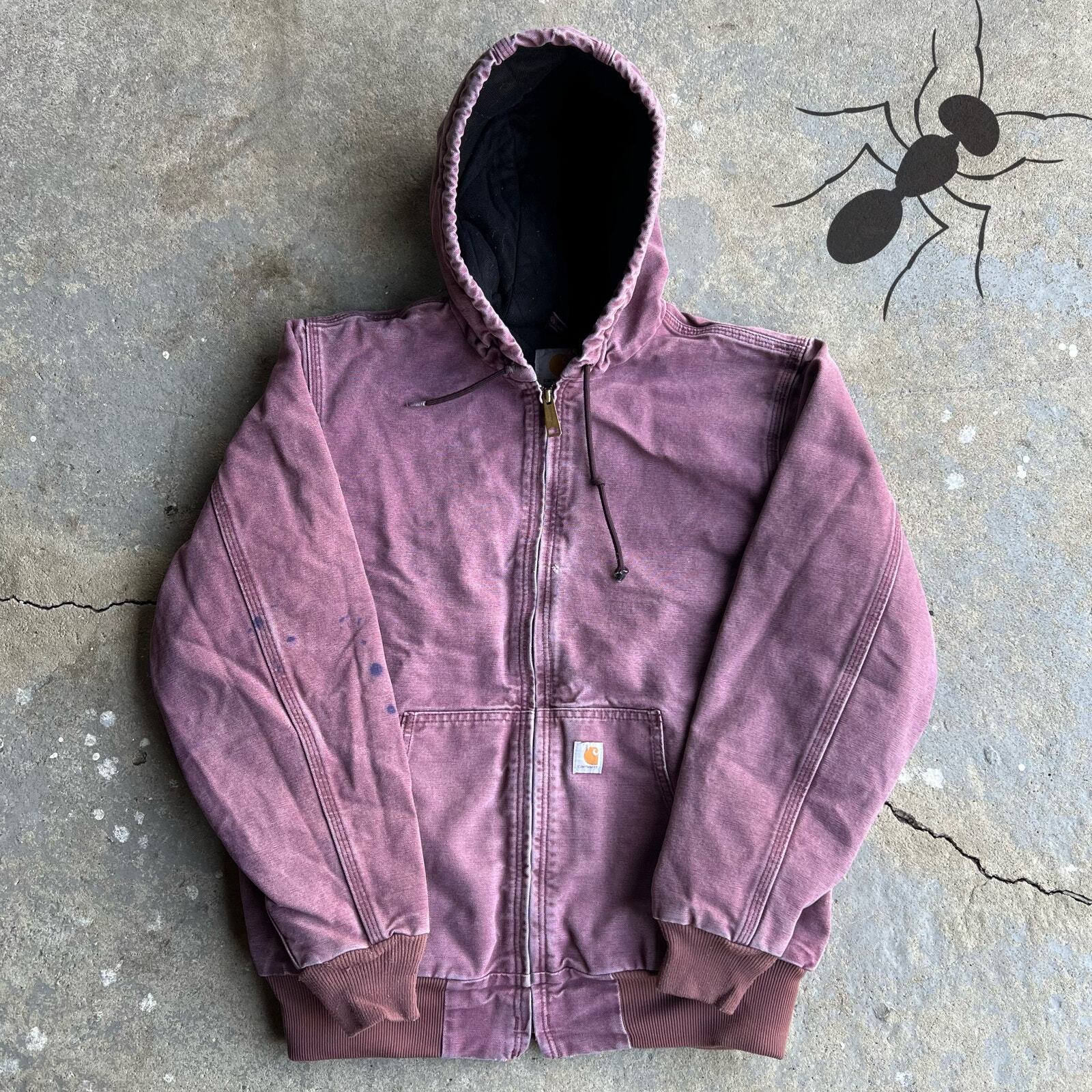 Vintage Y2K faded purple Carhartt hooded work jacket for women