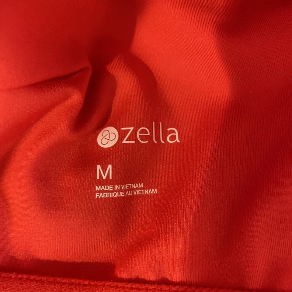 Sujetador deportivo mediano Zella rojo espalda deportiva elástico yoga atletismo sin relleno Foto 3 de 4