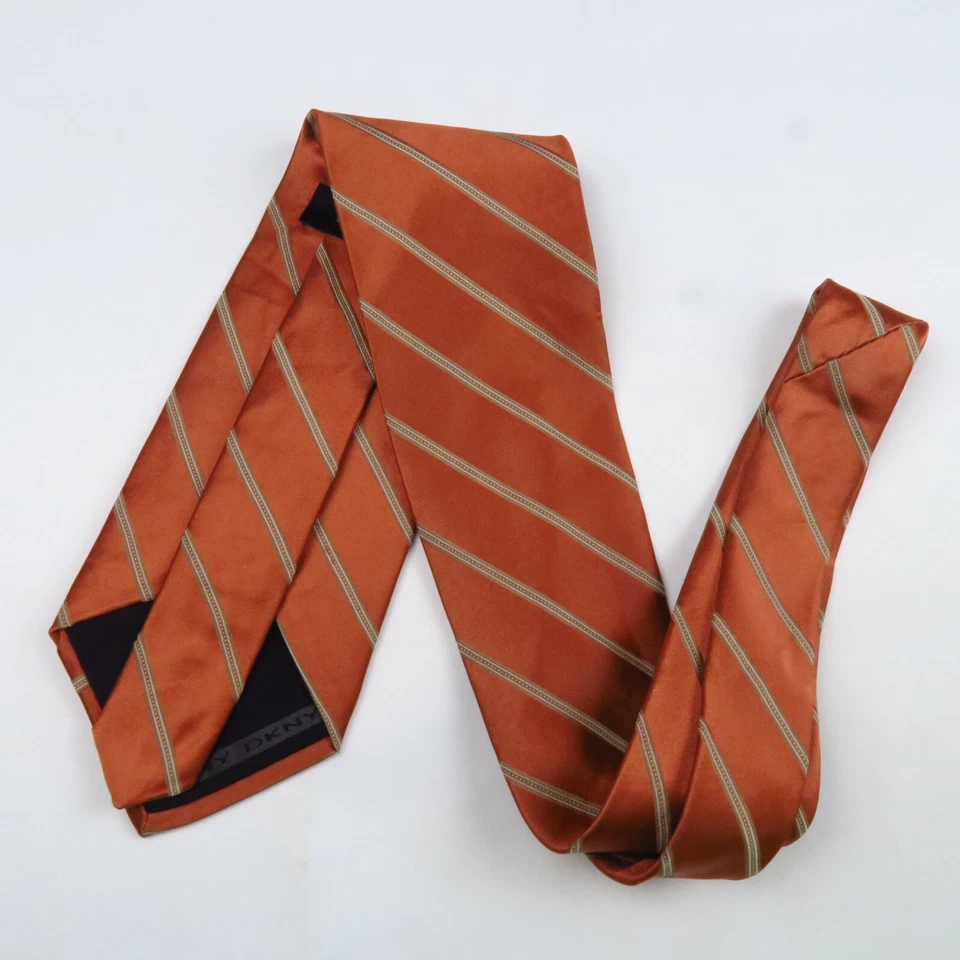 Donna Karan New York DKNY Cobre Marrón Raya Diagonal 56x3.5 Clásico Óxido Naranja Foto 4 de 4