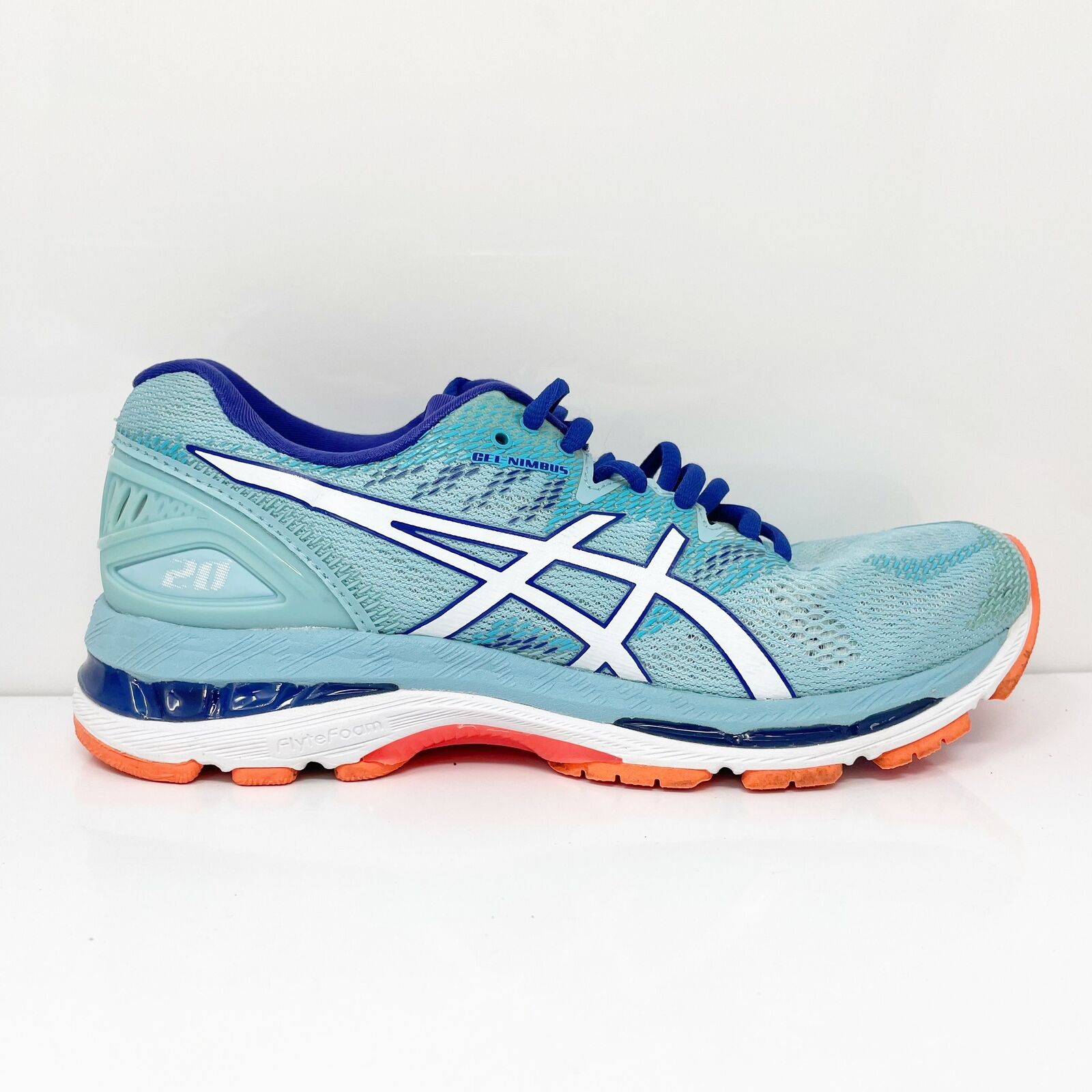 Asics Womens Gel Nimbus 20 T850N Blue Running Shoes Sneakers Size 8 | eBay