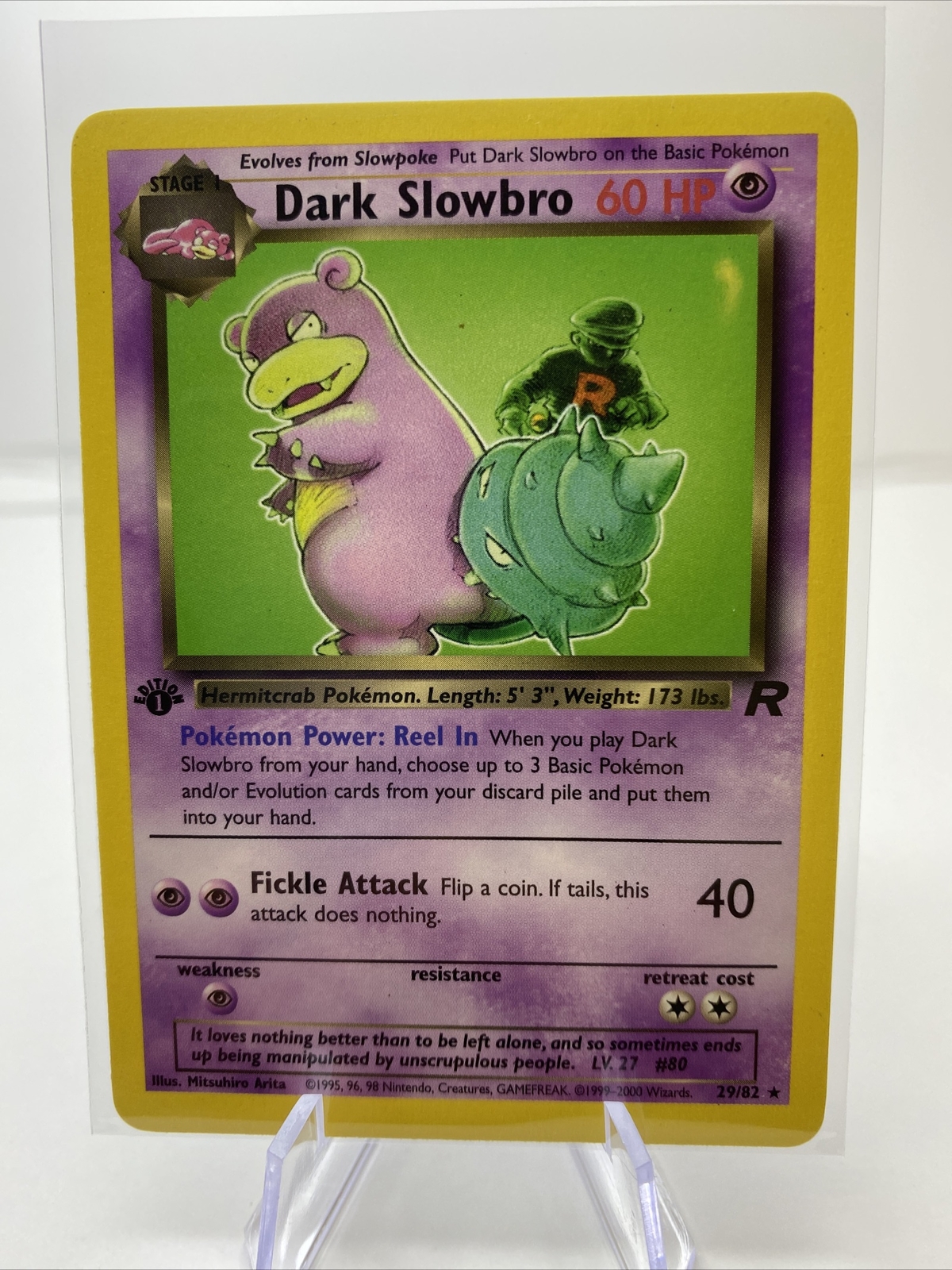 Dark Slowbro 29/82 1st Edition Team Rocket Vintage Pokémon Card, MINT