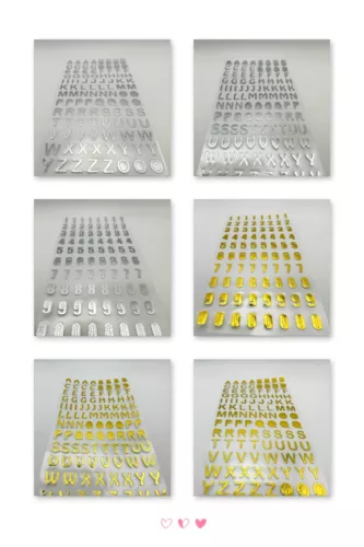 Self Adhesive gold&silver Alphabet Letter&number Stickers Card Making Art&Craft - Picture 18 of 26