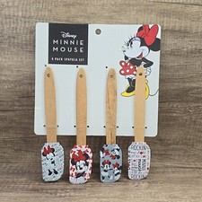 Disney Minnie Mouse 4-Pack Mini Spatula Set Kitchen Bake Cook NWT