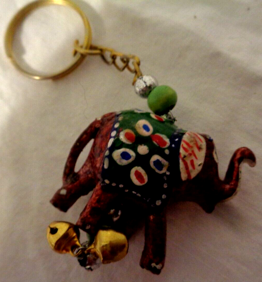 Traditional Indian Elephant Charm Keychain