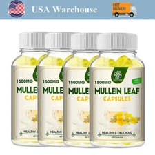 60/120/240pcs Mullein Leaf Capsules Herbal Supplement For Lung Cleansing Detox