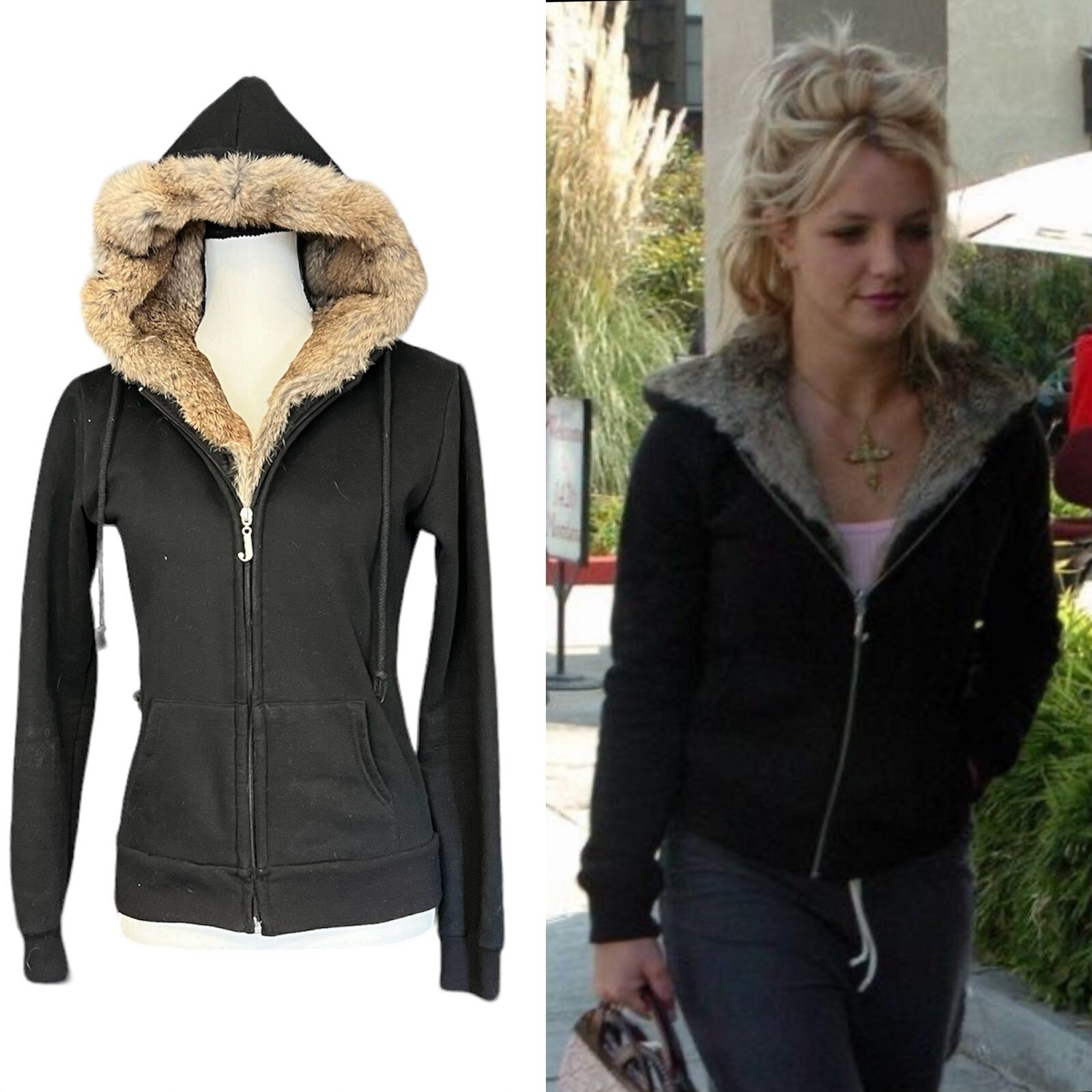 Rare & HTF Vintage Y2K Juicy Couture Rabbit Fur Hoodie - Gem