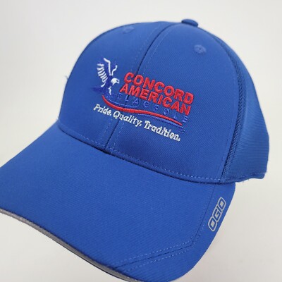 Concord American Flagpole Hat Cap L XL Ogio Endurance Stretch Blue