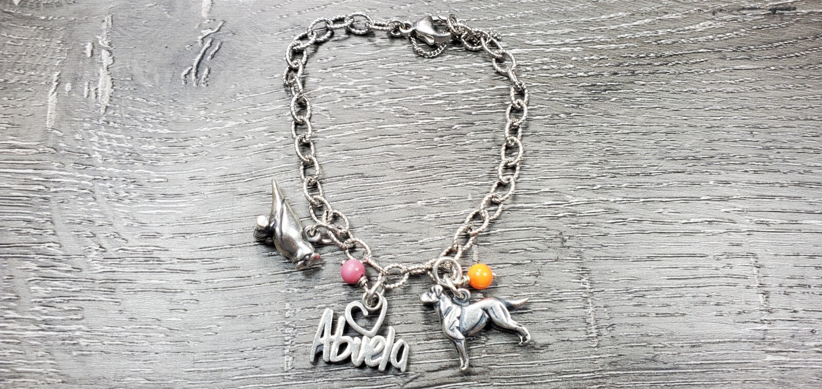 JAMES AVERY " CHARM BRACELET " (3) CHARMS 925 STERLING SILVER 8