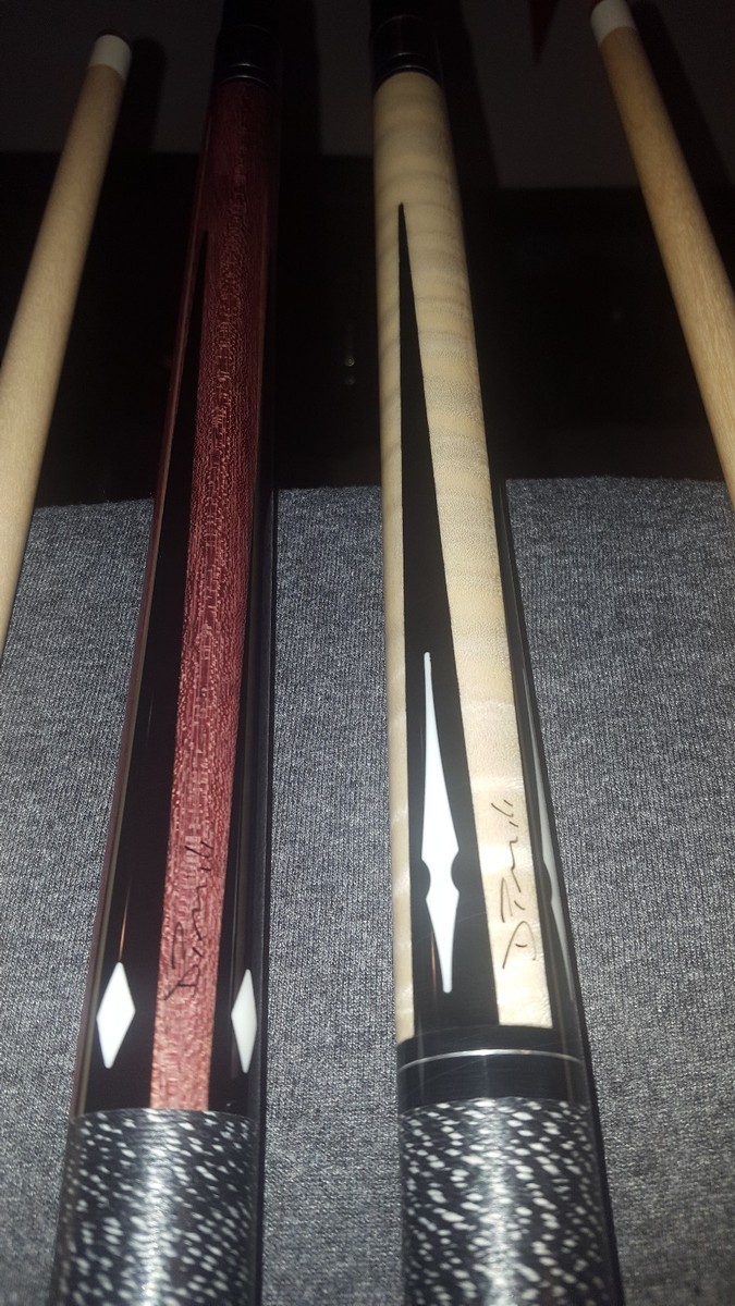 2) Dale Perry pool cues with stage 4 IV shafts, a case & joint