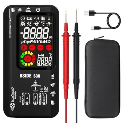 BSIDE Digital Multimeter Tester Infrared Thermometer Rechargeable Smart Voltm...