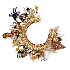 Lunch at The Ritz Jungle Safari Bracelet: Exotic Charm & 22K Gold Elegance