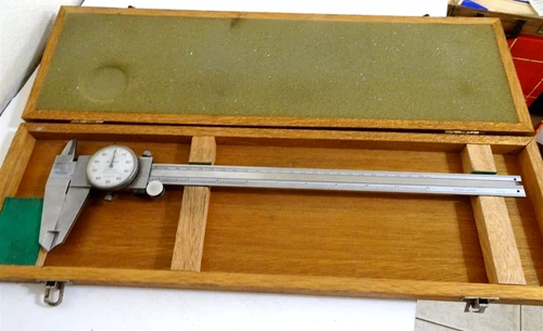 Mitutoyo Calipers 505-645-50 D12"T wood storage box machinist tool