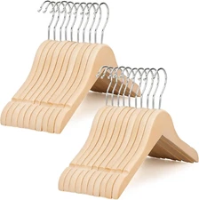 Kids Wooden Baby Hangers: 20 Pack Dress Shirt Hangers with 360 Stronger Hook ...