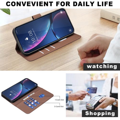 Magnetic Leather Wallet Phone Case for iPhone 16 Pro Max 16E 11 12 13 14 15 XR - 第 3/17 張圖片