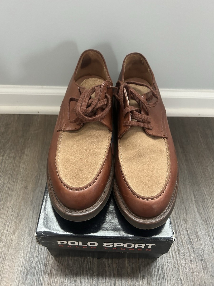 Polo Ralph Lauren Good Year Welted Two Tone Derby Tan Brown  display picture 3