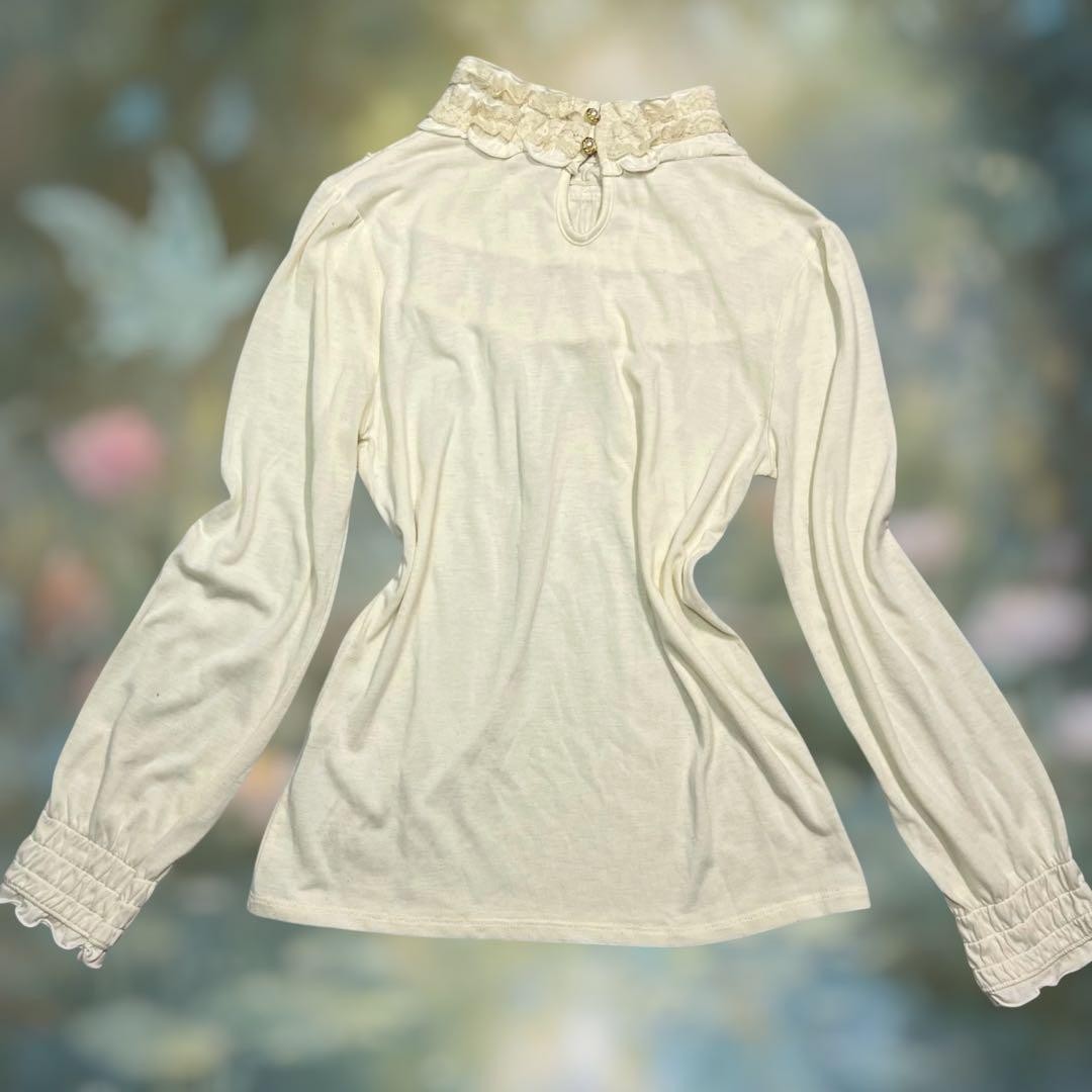 Rare Mori Girl Lace Rose Frill Top M Used No stains Japan image 2