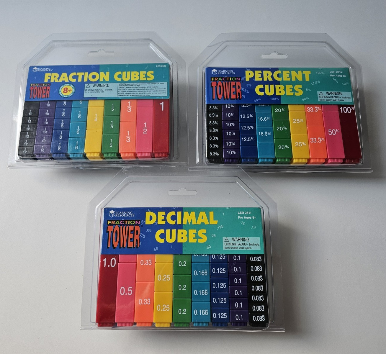 Mathematics Learning Equivalency Cubes  Fractions Percentages Decimals Maths
