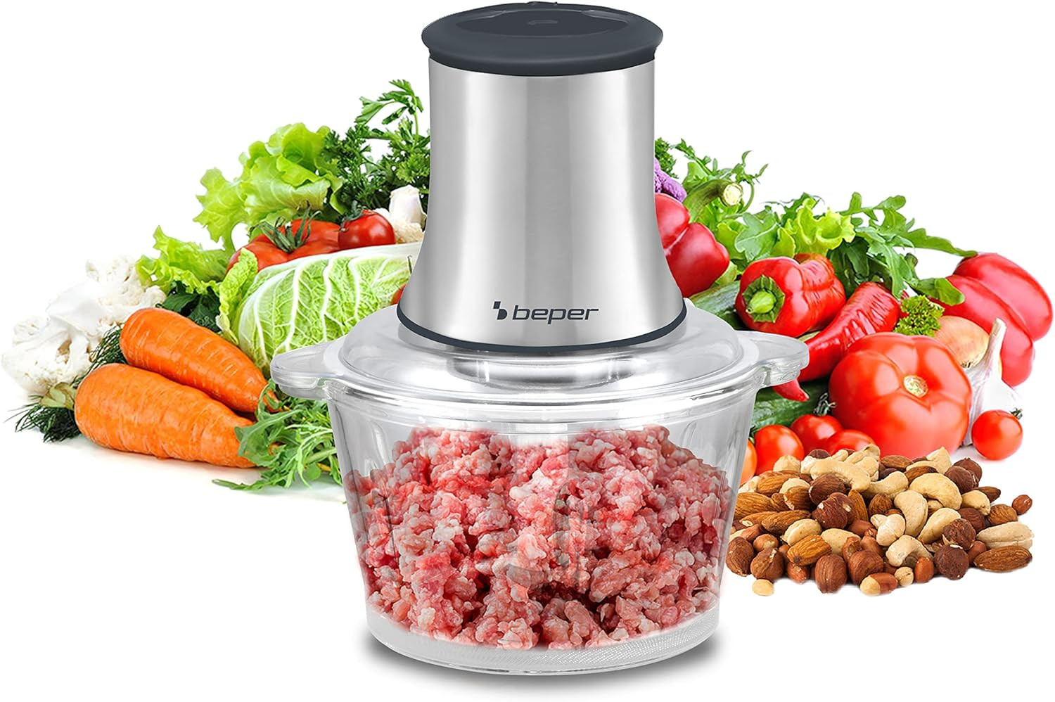 Beper P102ROB001 Tritatutto in Vetro 500W: Tritatutto Elettrico Professionale