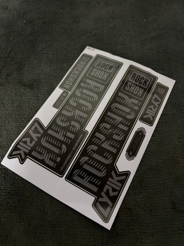 Rockshox Fork Decals  Grey 29” 27.5”