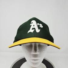 Vintage Oakland Athletics Hat Cap Snap Back Mens One Size Green MLB Baseball 80s