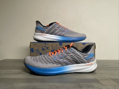 Brooks Hyperion Grey Atomic Blue Scarlet Road-Running Sneakers Men s Size 11.5