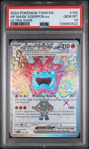 Hearthflame Mask Ogerpon ex 192/167 Ultra Rare Twilight Masquerade PSA 10 Gem MT