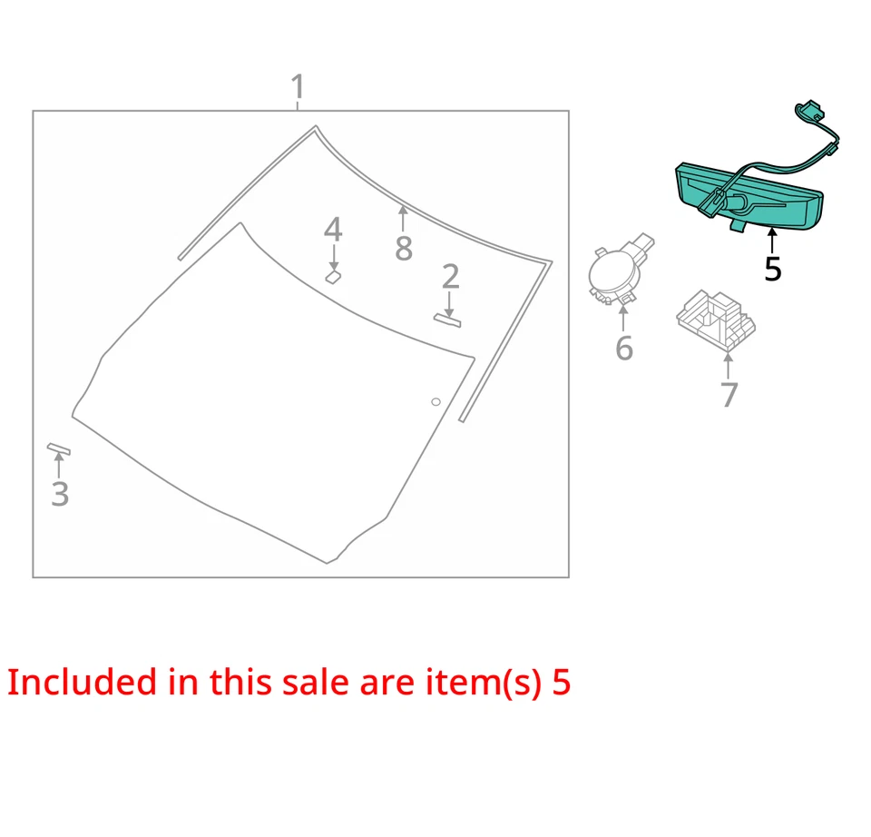 Fits 2013 - 2024 NISSAN MURANO Rear View Mirror Automatic Dimming E11015892 OEM - Image 4 of 4