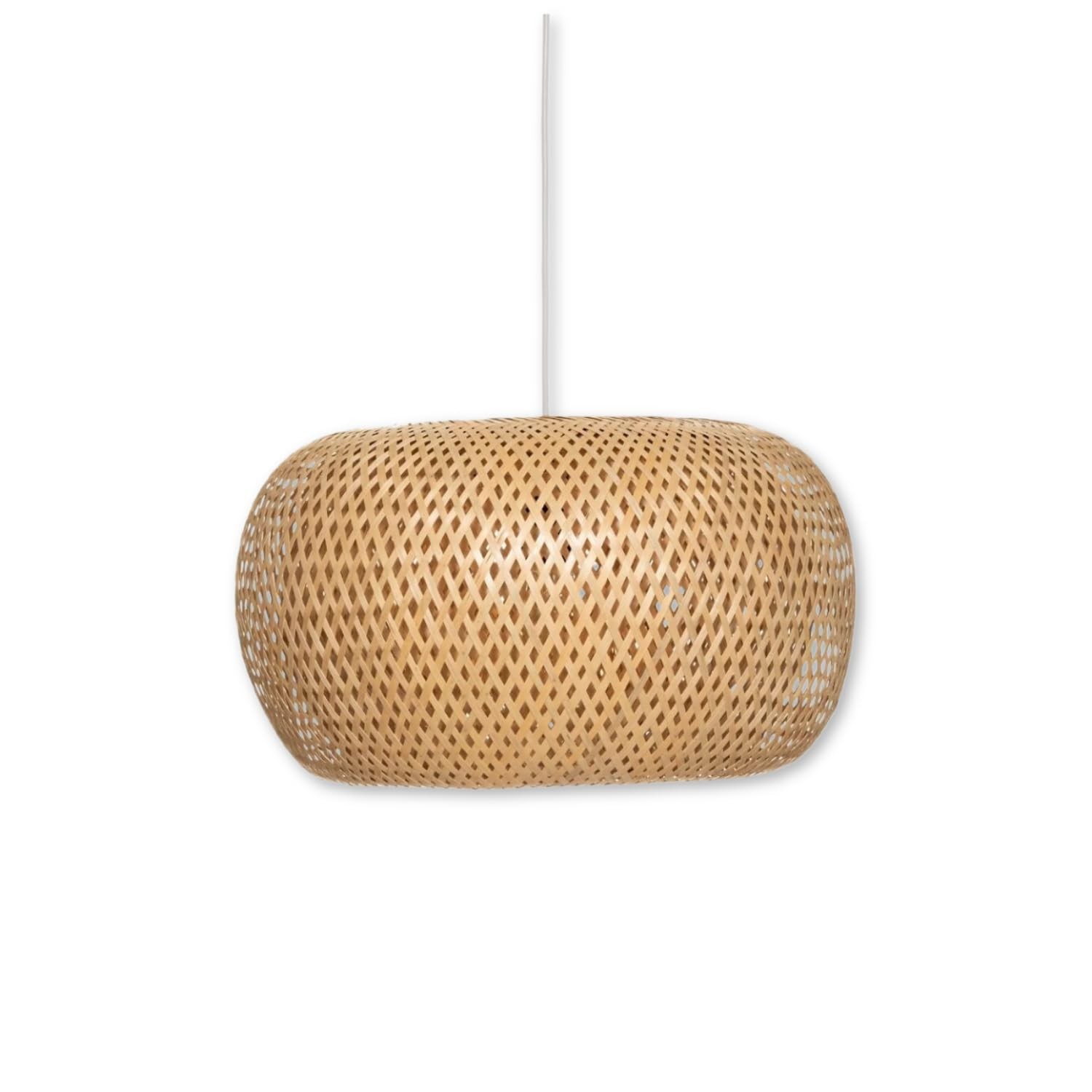 Plafoniera Sospensione Bamboo Griglia Industriale E27 1 Luce Professionale