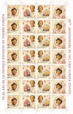 SA19e Romania 2005 50th Anniv of 1st Europa CEPT stamps, Columbus mint sheet