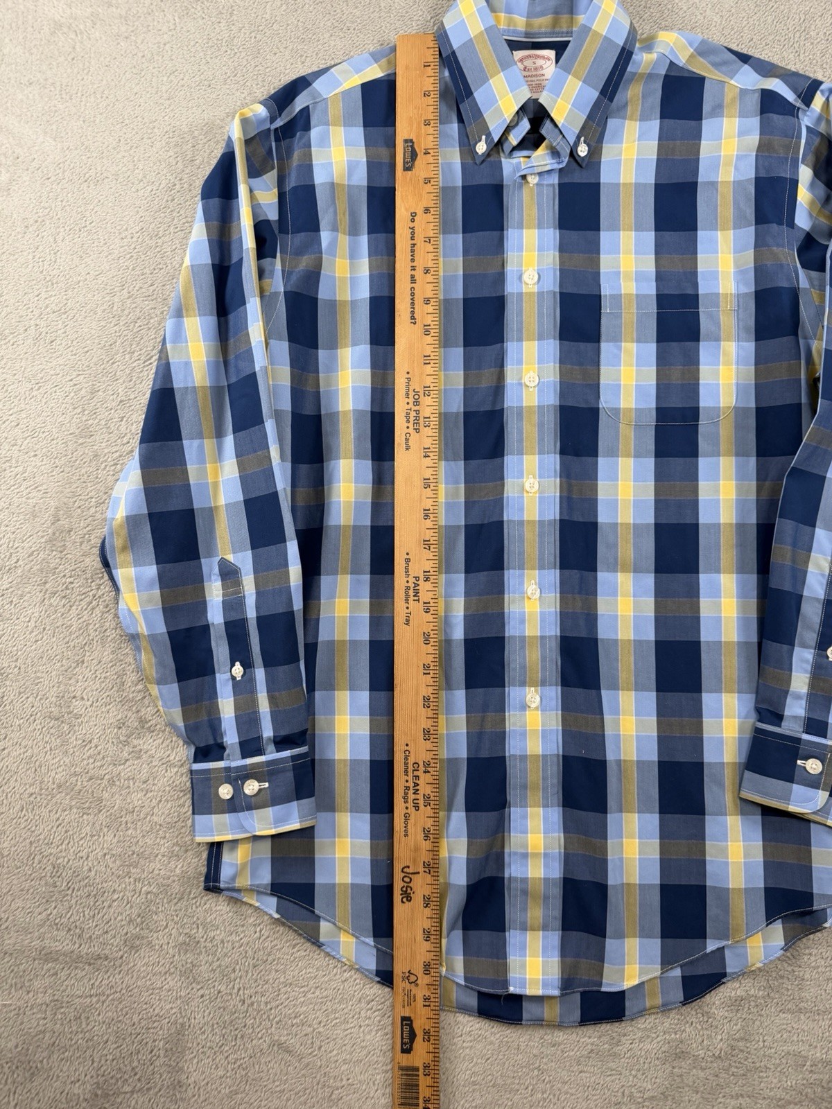 Brooks Brothers Madison Dress Shirt Mens S Blue Plaid Button Down Long Sleeve thumbnail 4